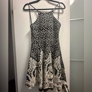Black and White Midi Dress